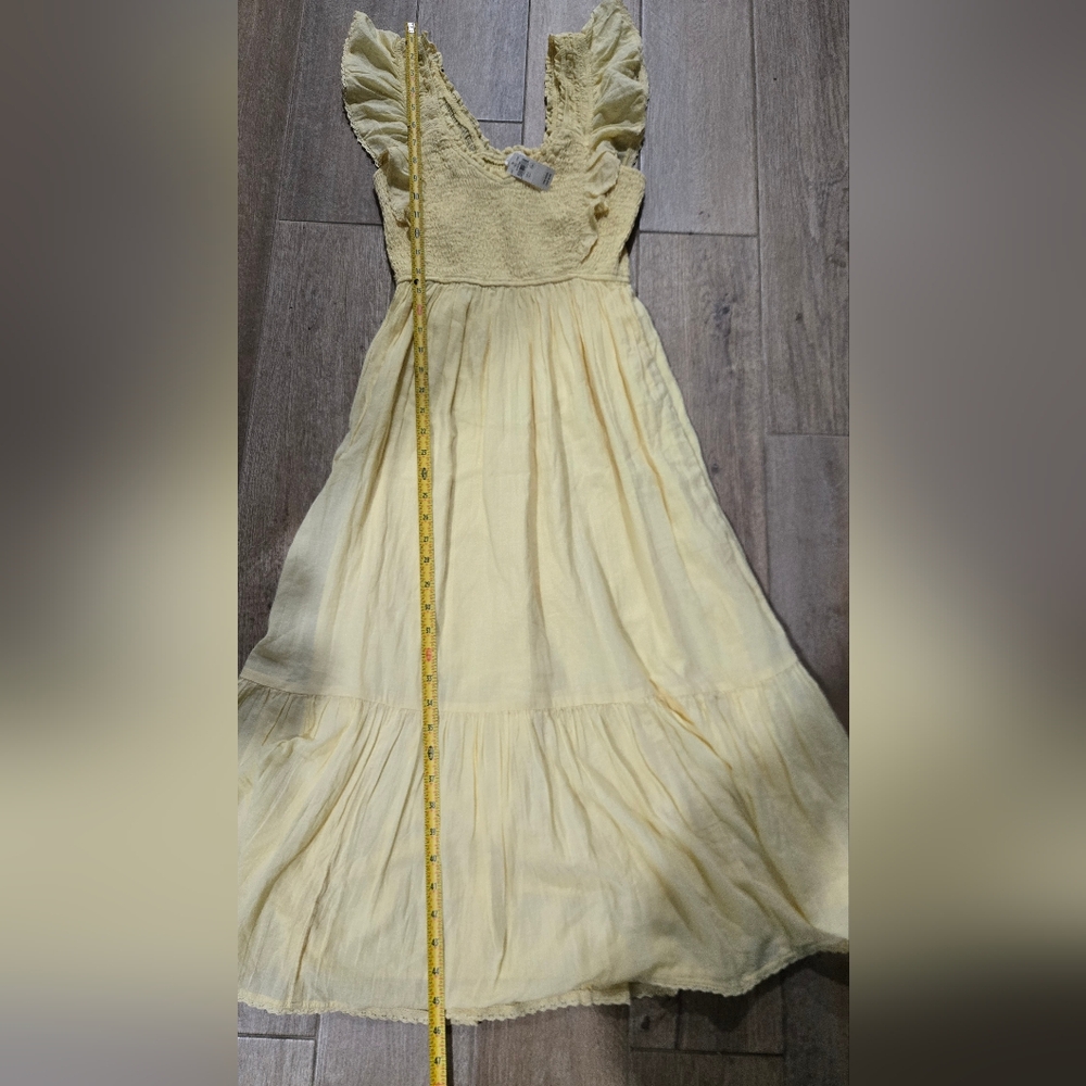 Nwt Aerie Yellow Ruffle Maxi Dress Size Small - Picture 10 of 11
